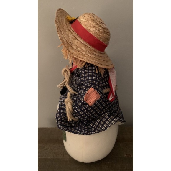 Terry's Village Snowman Scarecrow Plush Black Crow Straw Hat with Sunflower 14" - Picture 8 of 12